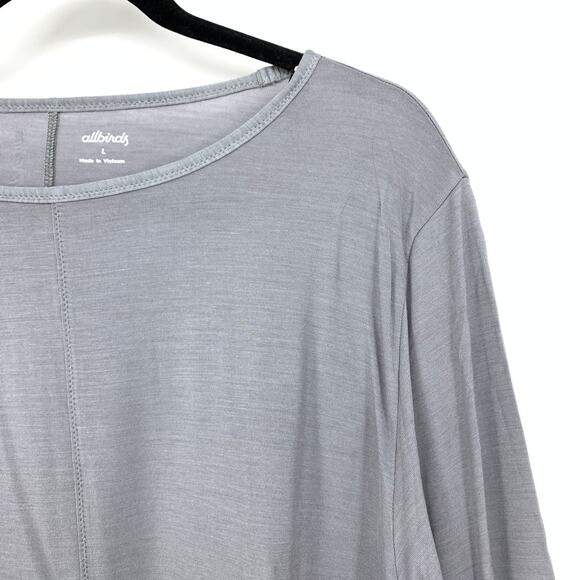 Allbirds Natural Flow Studio Long Sleeve Tee Womens Size Large Medium Gray NEW - Picture 3 of 8